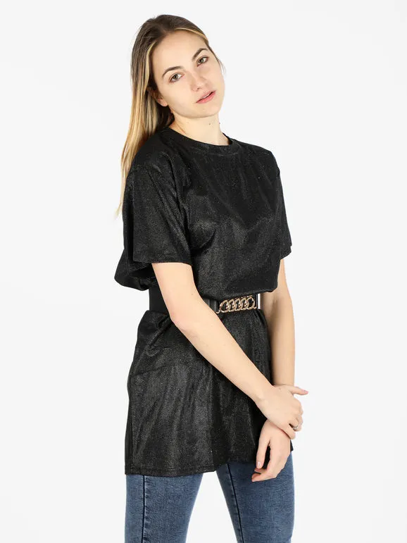 Solada Camiseta maxi de mujer con purpurina.