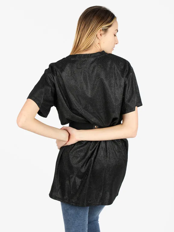 Solada Camiseta maxi de mujer con purpurina.