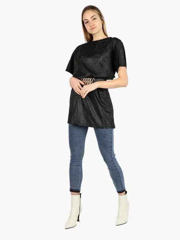 Solada Camiseta maxi de mujer con purpurina.