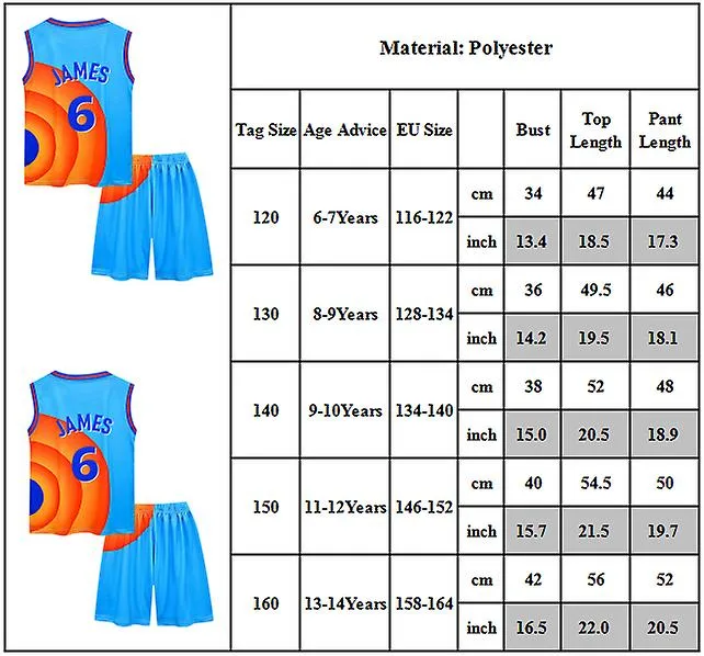 Space Jam Kids Children Boys Loose Basketball Sleeveless Tank & Shorts Set Jerseys Outfit