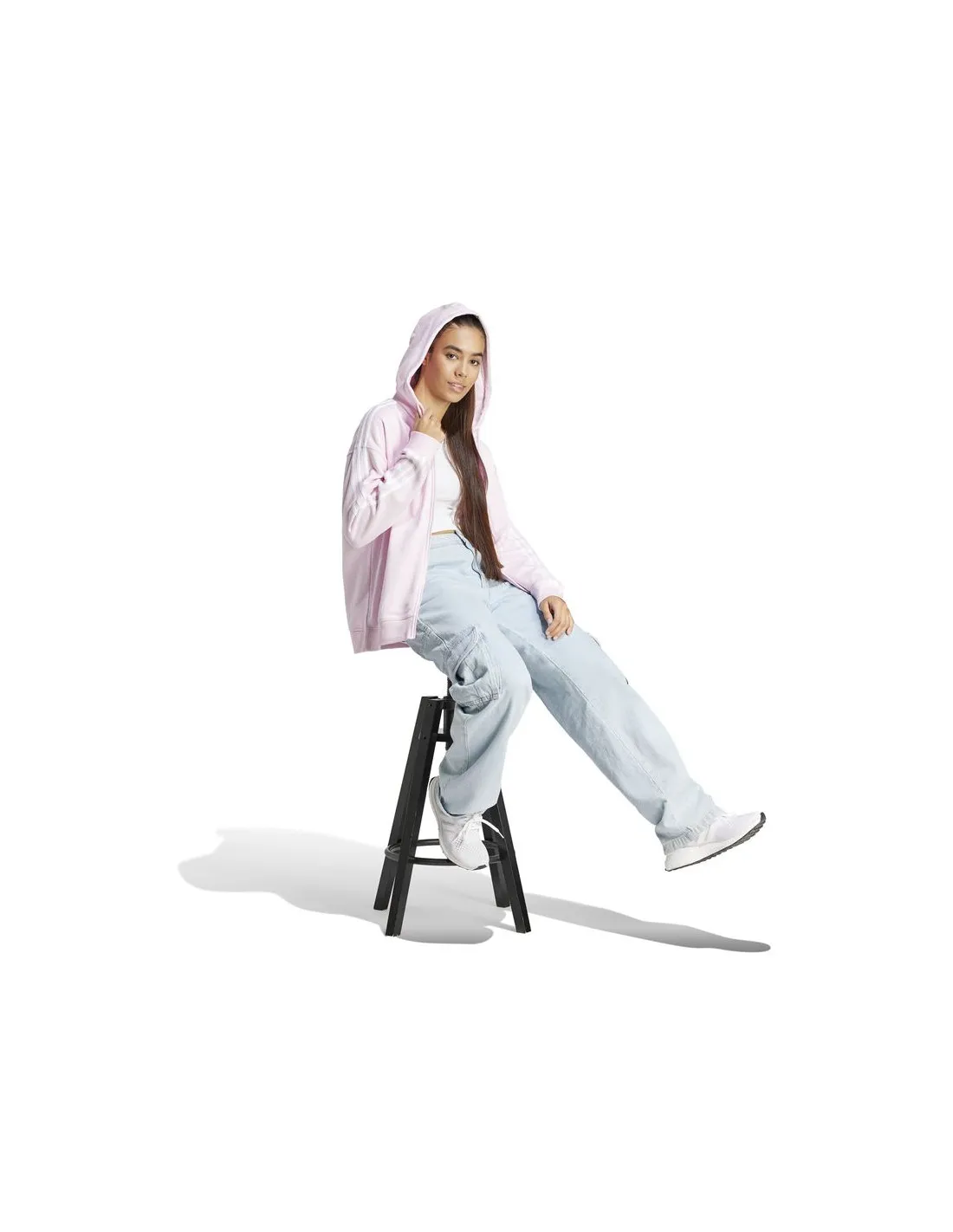 Sudadera adidas Essentials 3 Bandas Mujer Rosa