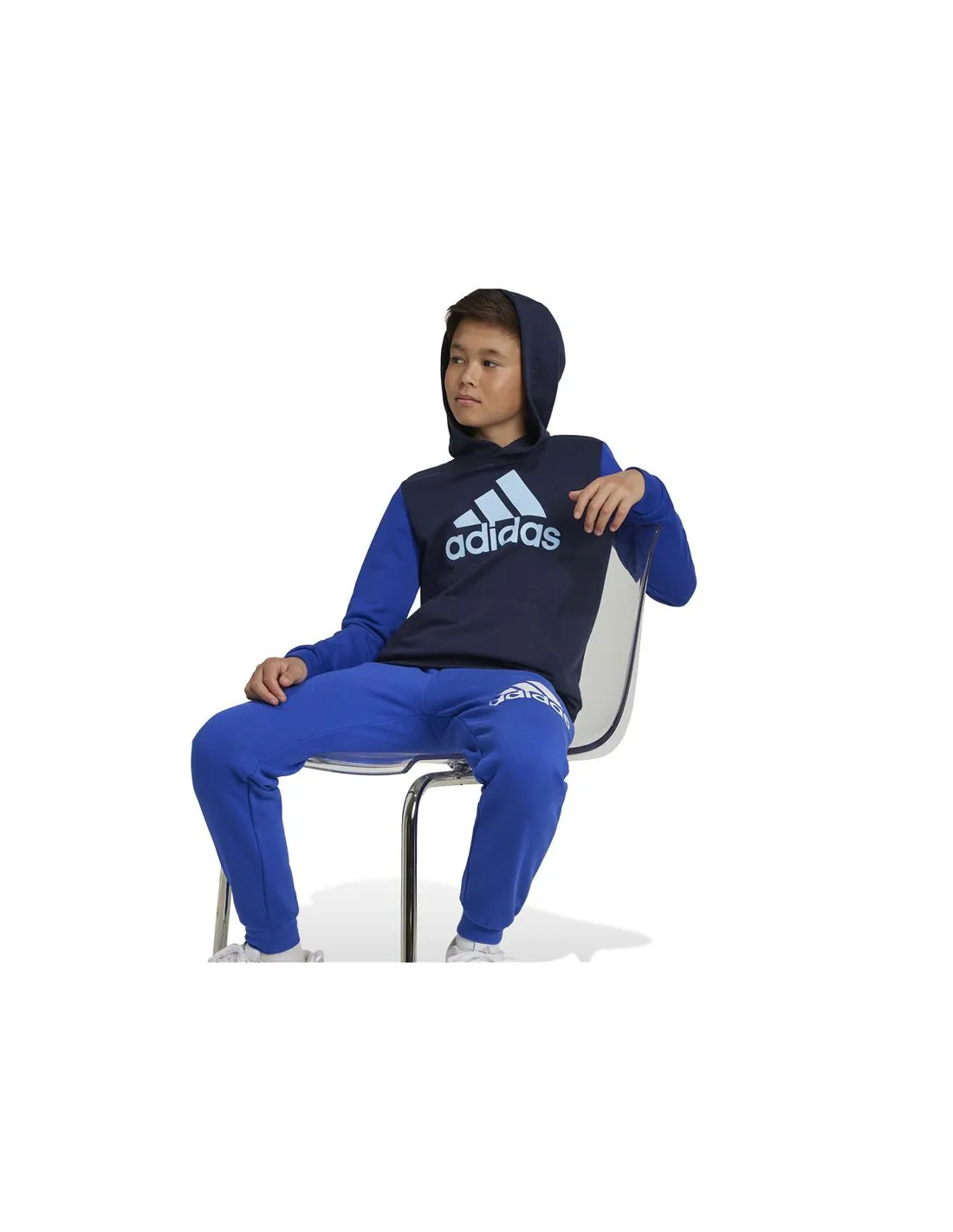 Sudadera adidas Essentials Big Logo Colorblock Infantil Azul