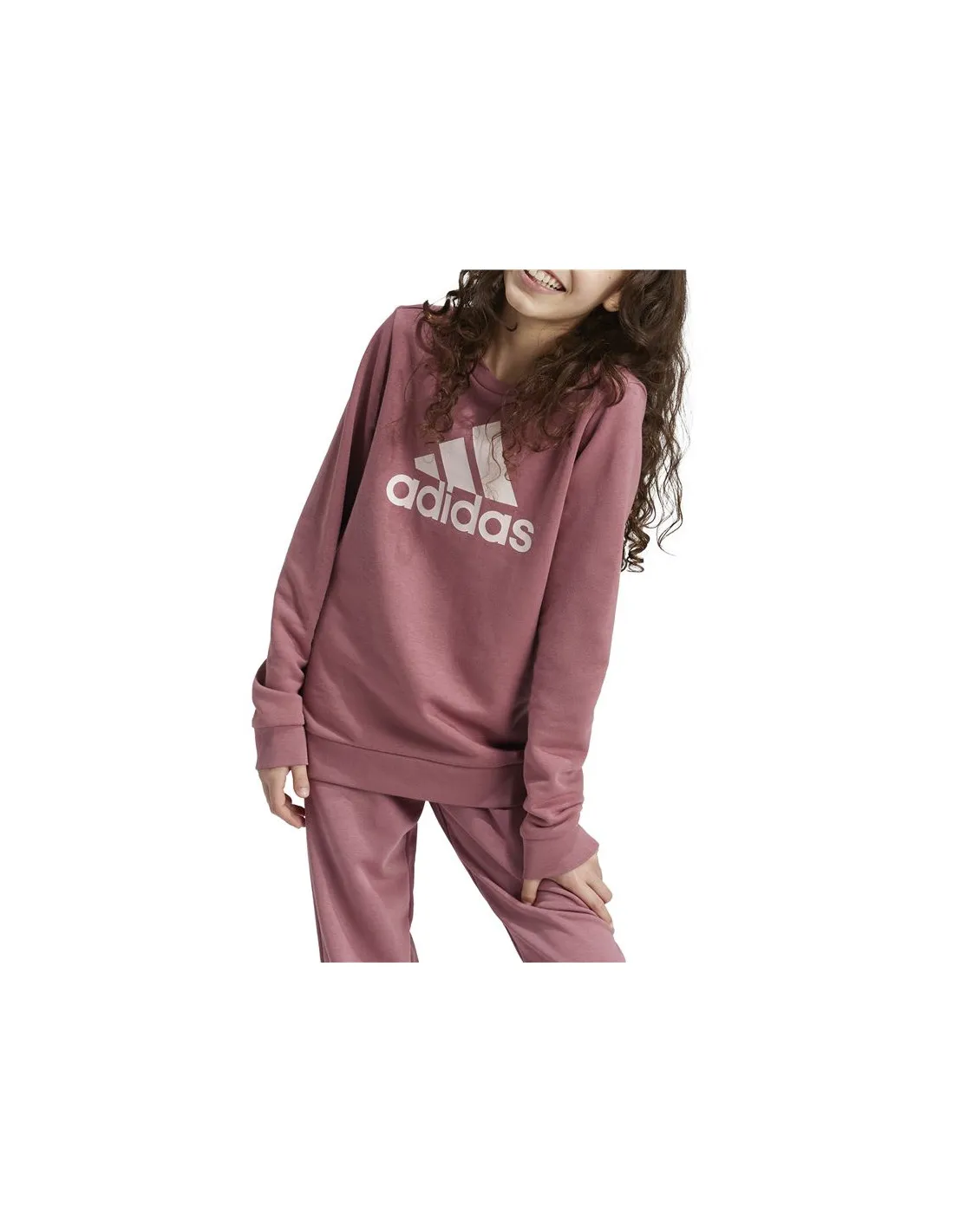 Sudadera adidas Essentials Big Logo Cotton Niña Rosa