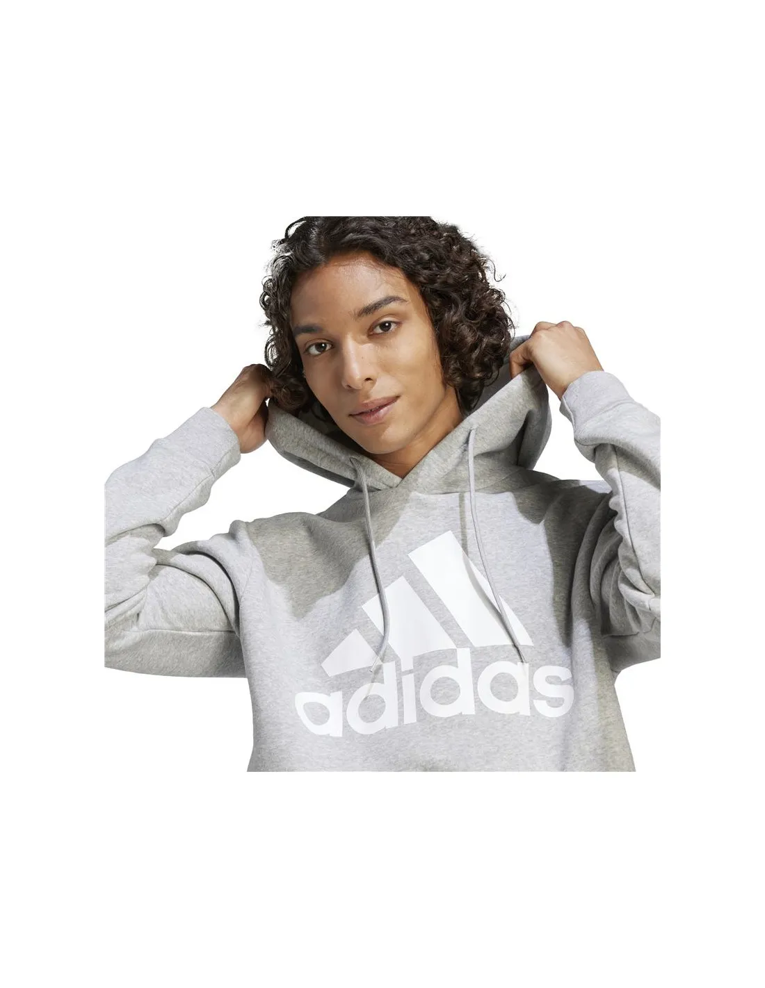 Sudadera adidas Essentials Fleece Big Logo Hoodie Hombre Gris