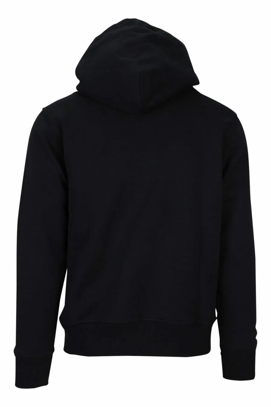 Sudadera negra con capucha y maxilogo  perro rojo