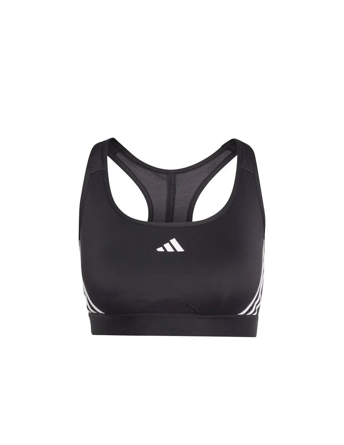 Sujetador Deportivo adidas Essentials Powereact Mid support 3Bandas Mujer Negro
