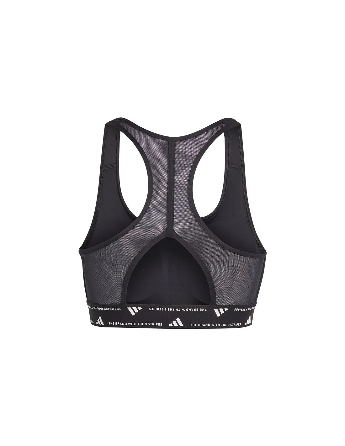 Sujetador Deportivo adidas Essentials Powereact Mid support 3Bandas Mujer Negro