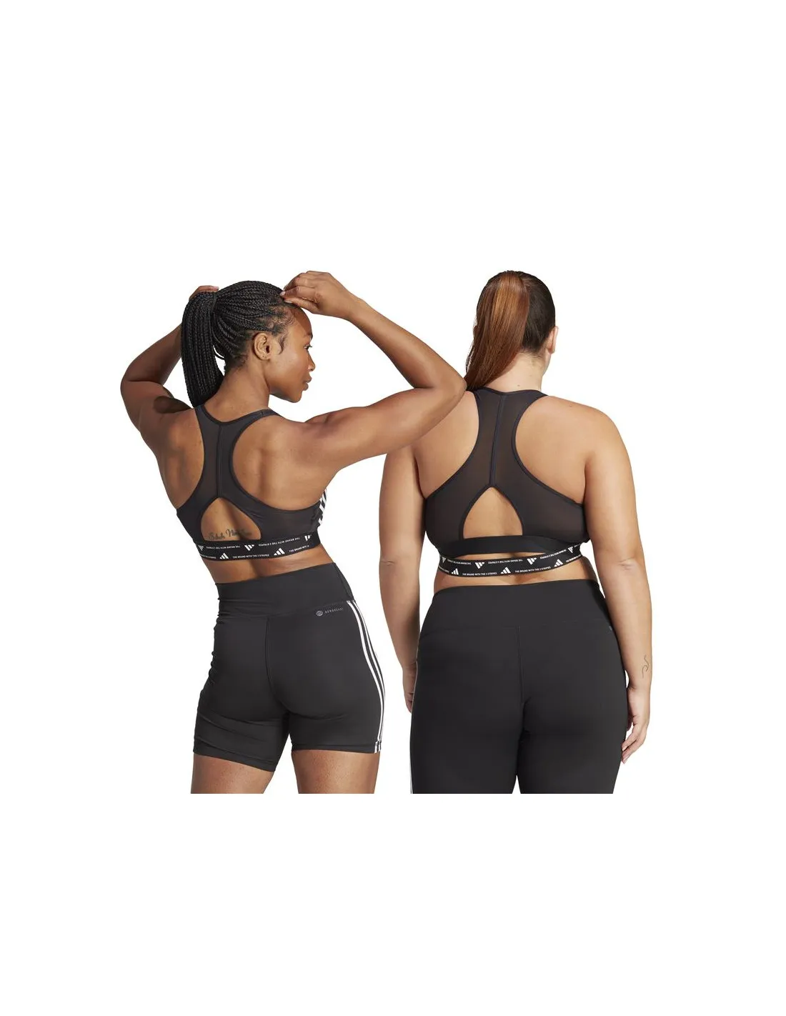 Sujetador Deportivo adidas Essentials Powereact Mid support 3Bandas Mujer Negro