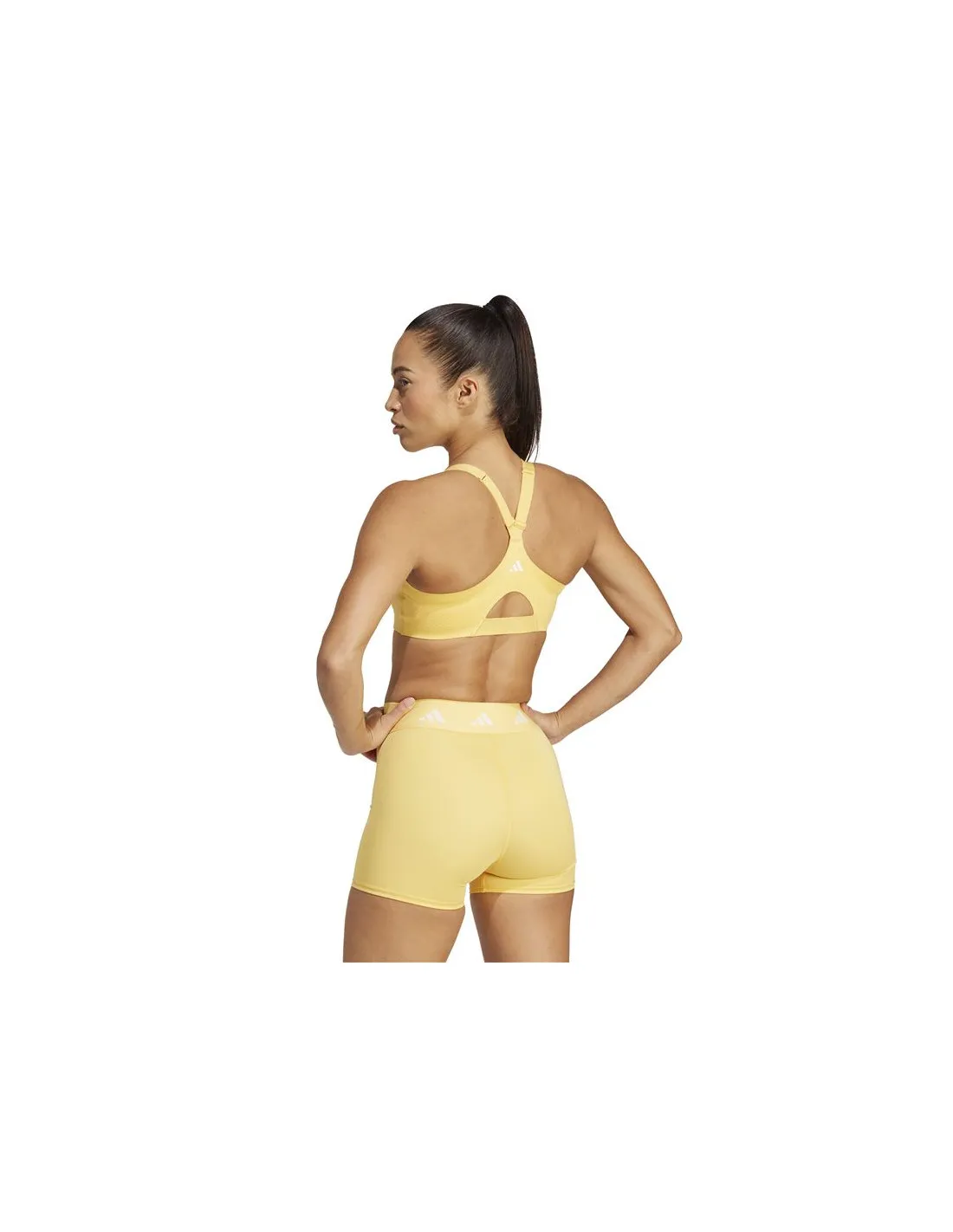 Sujetador deportivo adidas Essentials Tlrd Luxe Impact Zip Mujer Amarillo