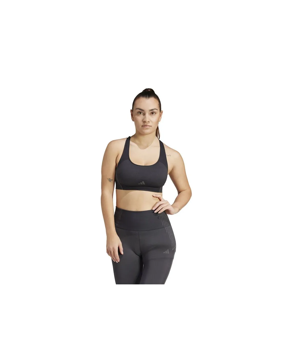 Sujetador Deportivo de Fitness adidas Essentials Aeroknit Light Support Mujer Negro