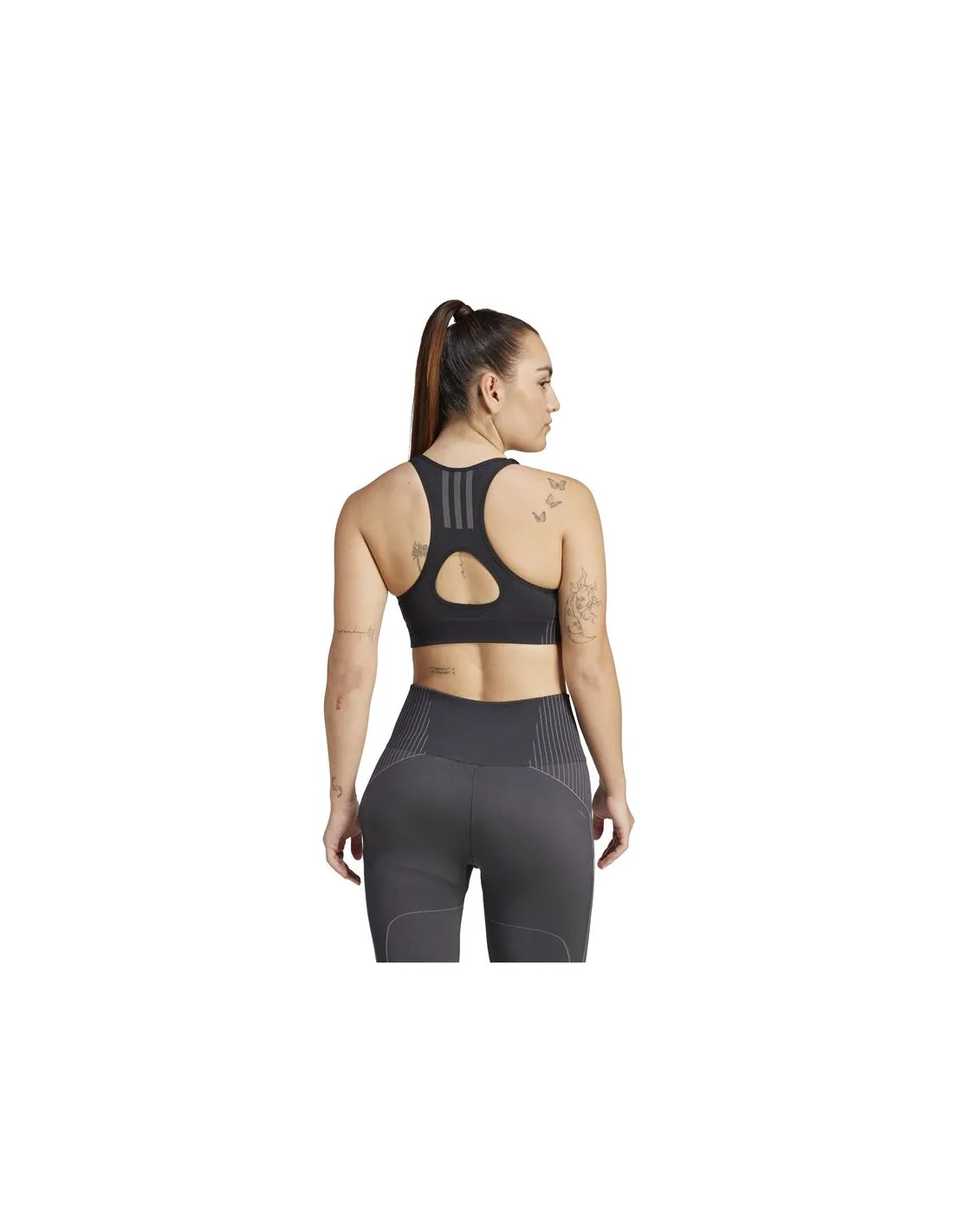 Sujetador Deportivo de Fitness adidas Essentials Aeroknit Light Support Mujer Negro