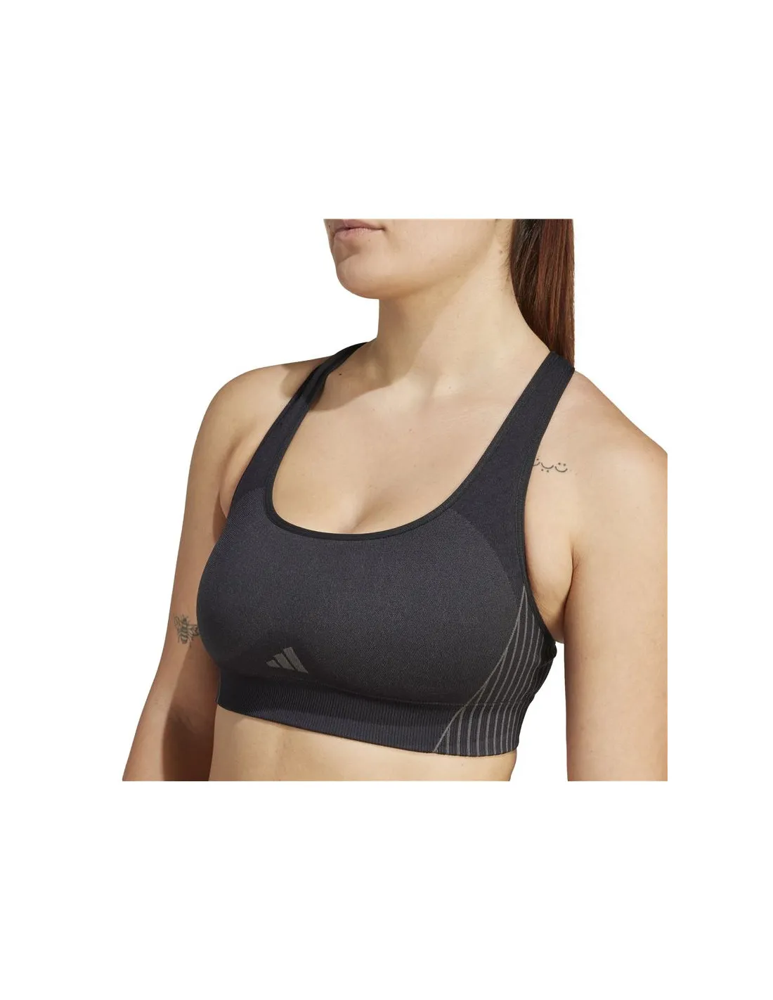 Sujetador Deportivo de Fitness adidas Essentials Aeroknit Light Support Mujer Negro