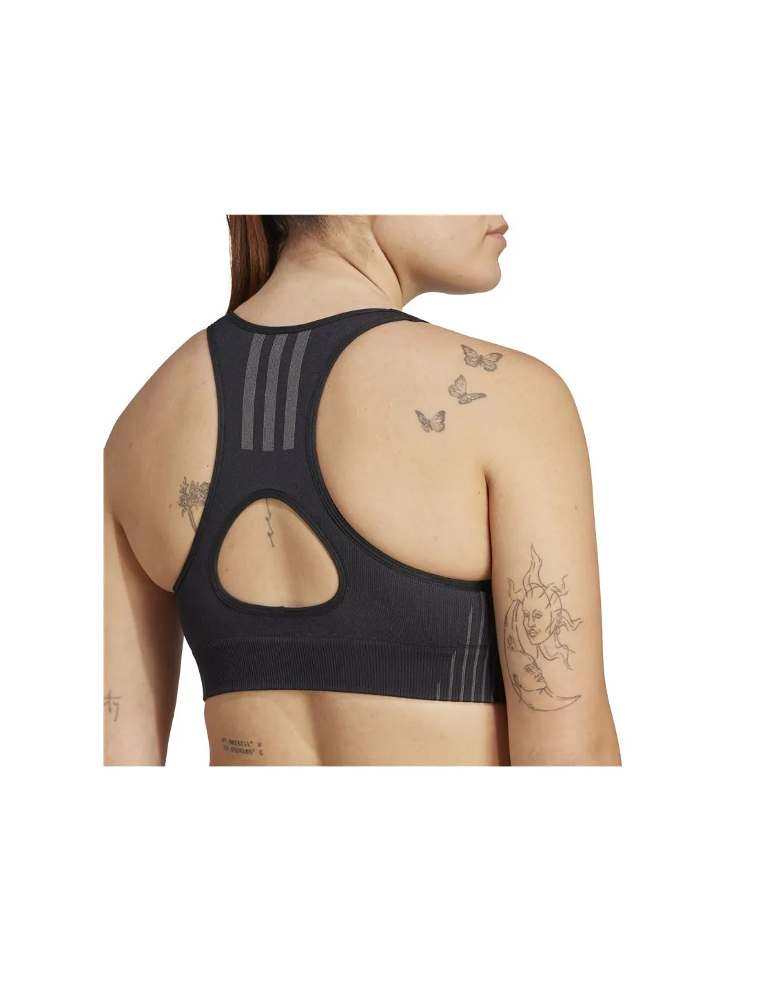 Sujetador Deportivo de Fitness adidas Essentials Aeroknit Light Support Mujer Negro