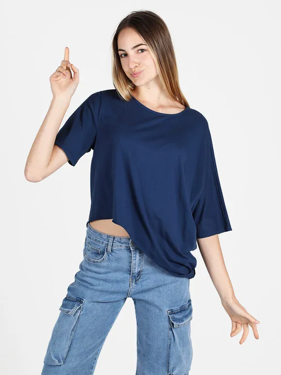Sun Sun Camiseta asimétrica de algodón para mujer.