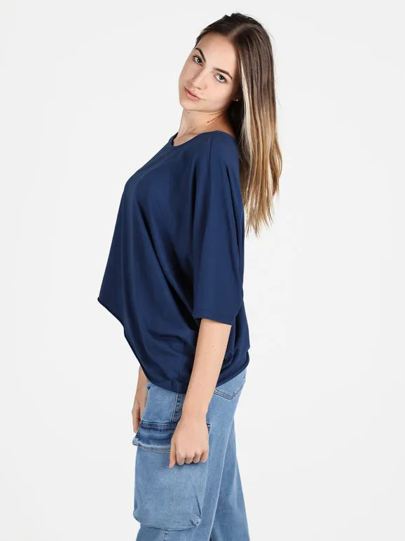 Sun Sun Camiseta asimétrica de algodón para mujer.