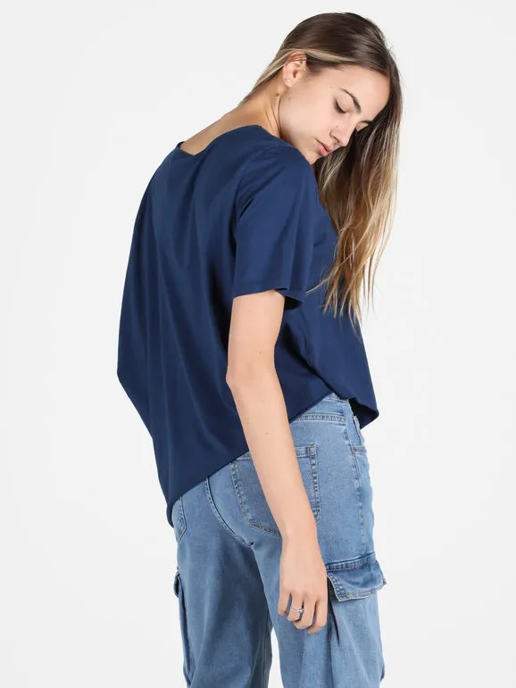 Sun Sun Camiseta asimétrica de algodón para mujer.