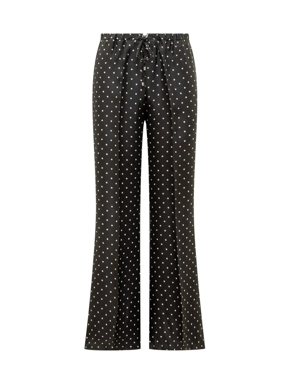 TRUE ROYAL Silk Pants with Polka Dot Pattern