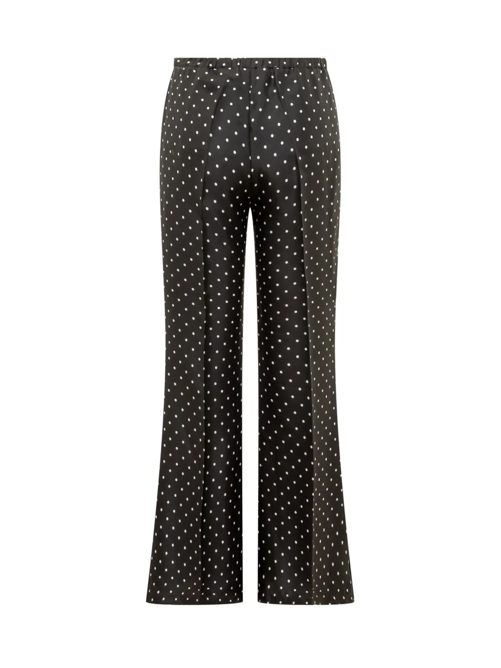 TRUE ROYAL Silk Pants with Polka Dot Pattern