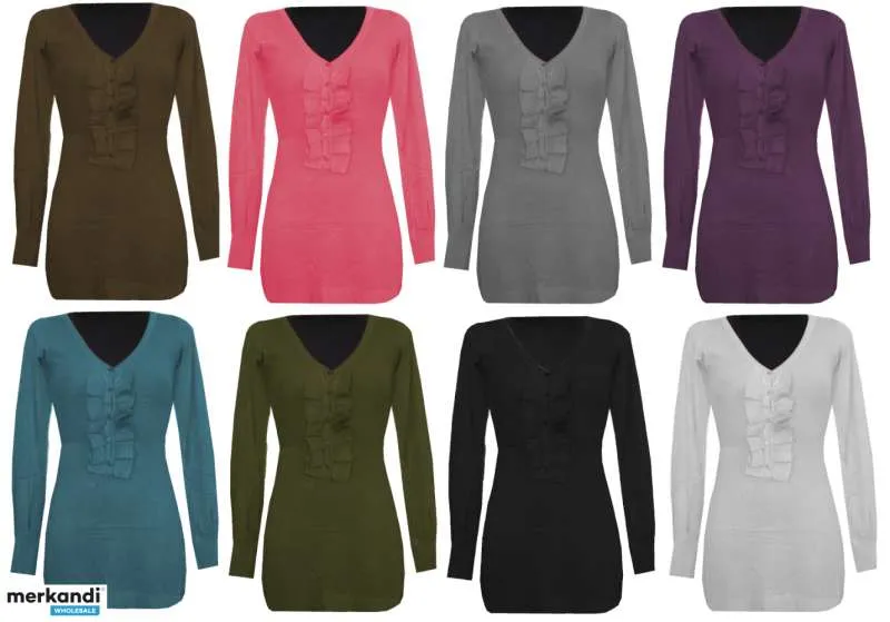 TÚNICAS, JERSEYS, SUÉTERES, BLUSAS, MANGAS LARGAS, MEZCLA DE COLORES, S/M  L/XL