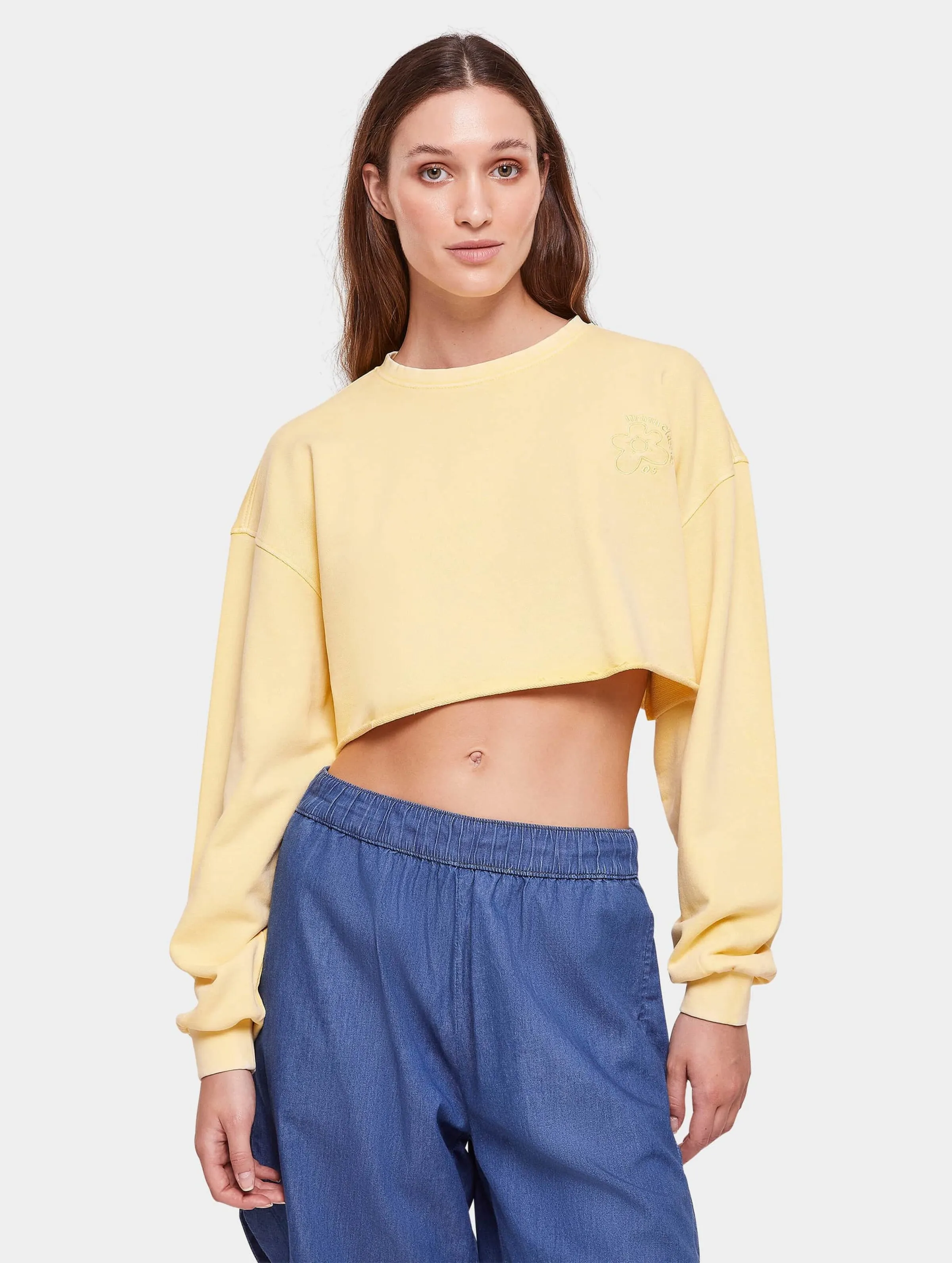 Urban Classics Ladies Cropped Flower Embroidery