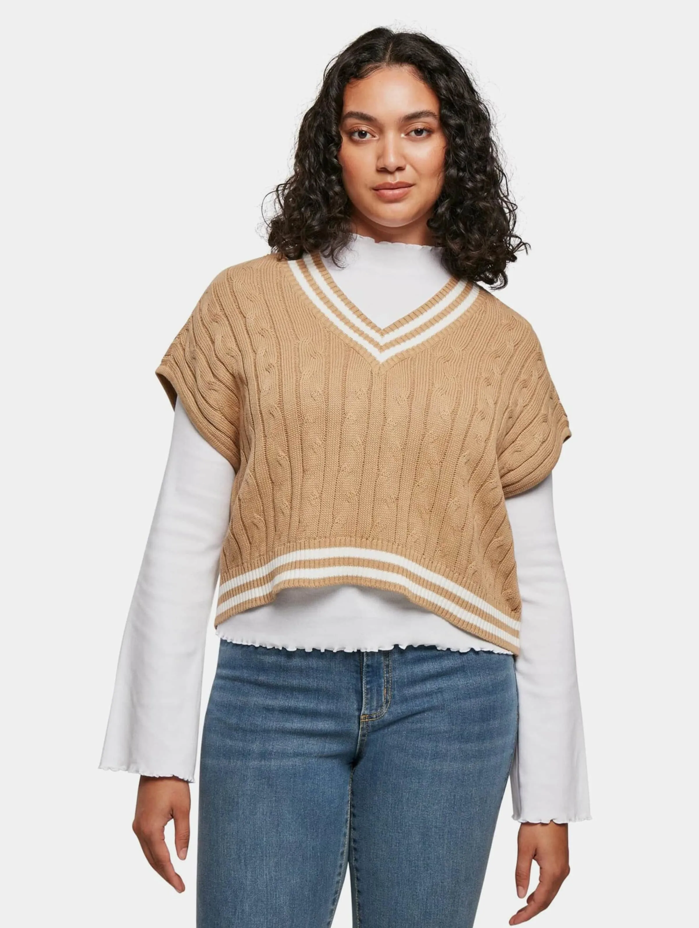 Urban Classics Ladies Cropped Knit College Slipover