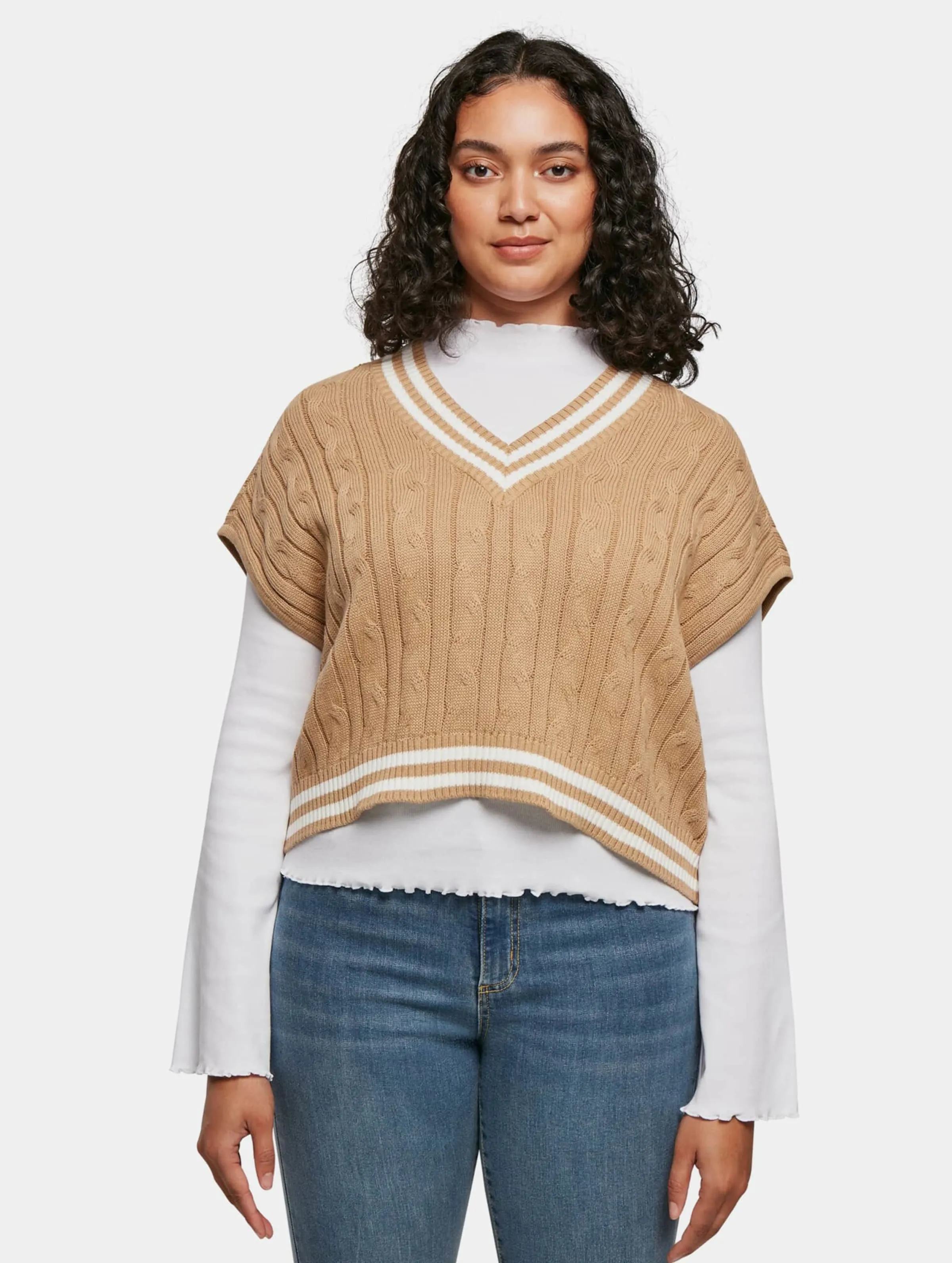 Urban Classics Ladies Cropped Knit College Slipover
