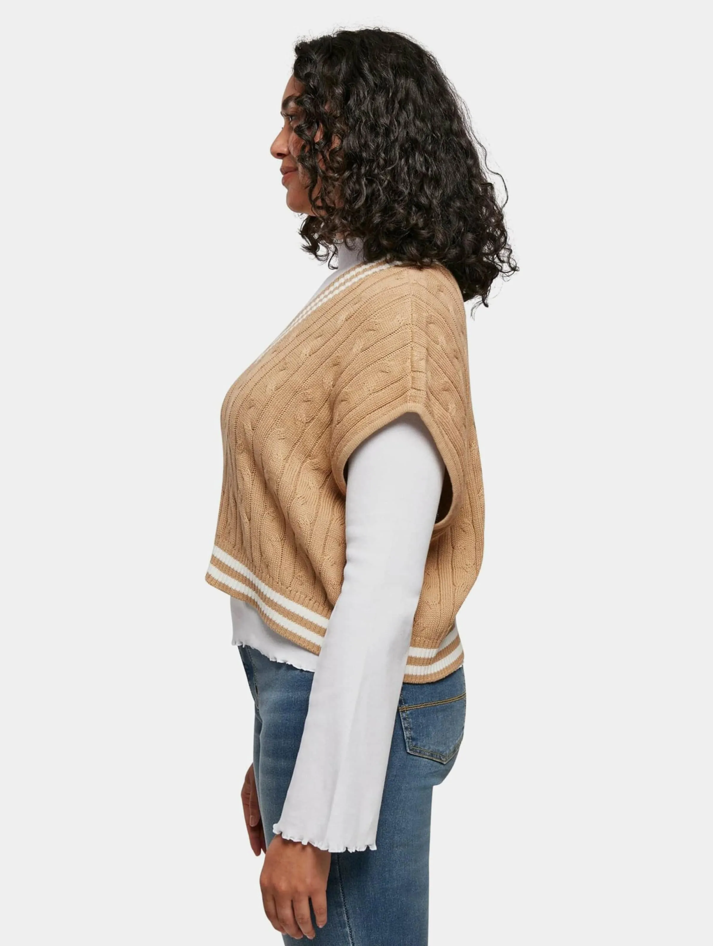 Urban Classics Ladies Cropped Knit College Slipover