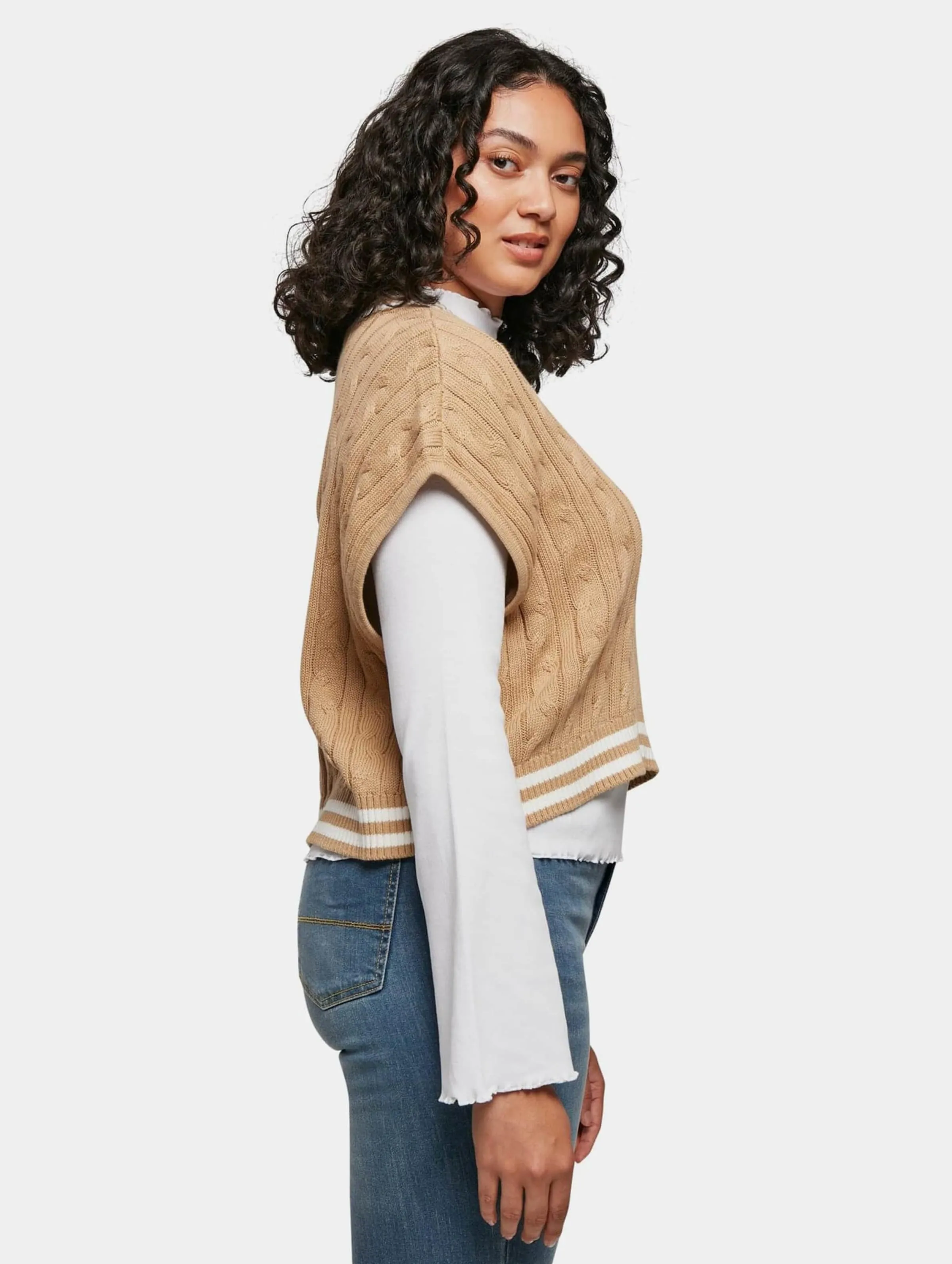 Urban Classics Ladies Cropped Knit College Slipover