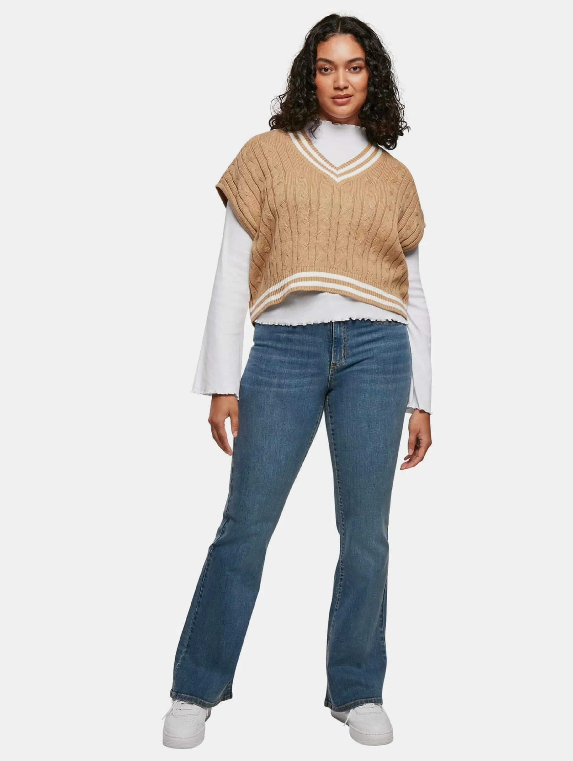 Urban Classics Ladies Cropped Knit College Slipover