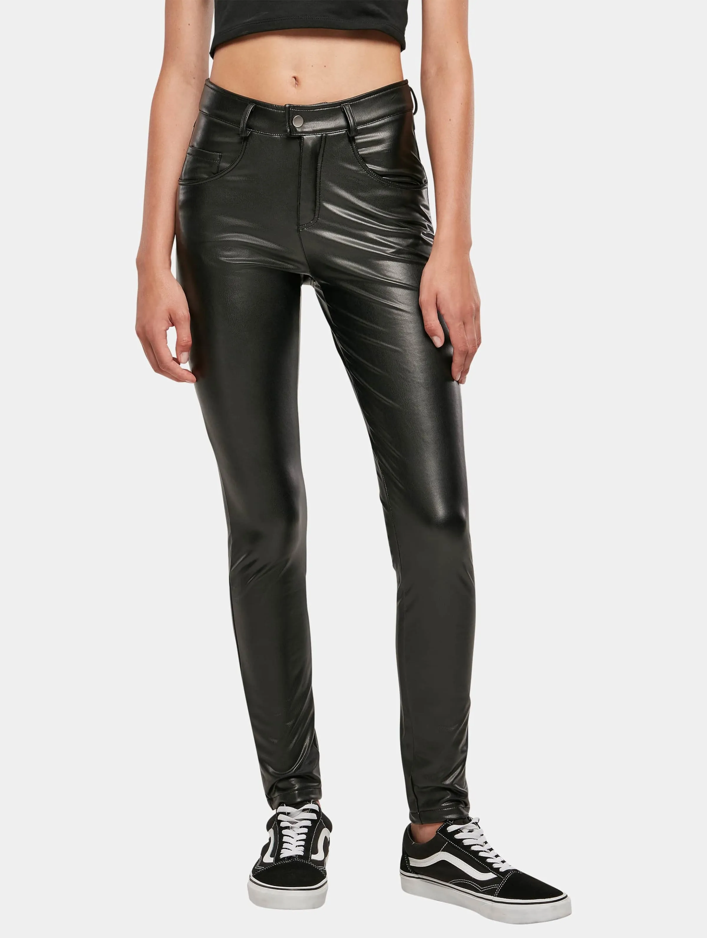 Urban Classics Ladies Mid Waist Synthetic Leather
