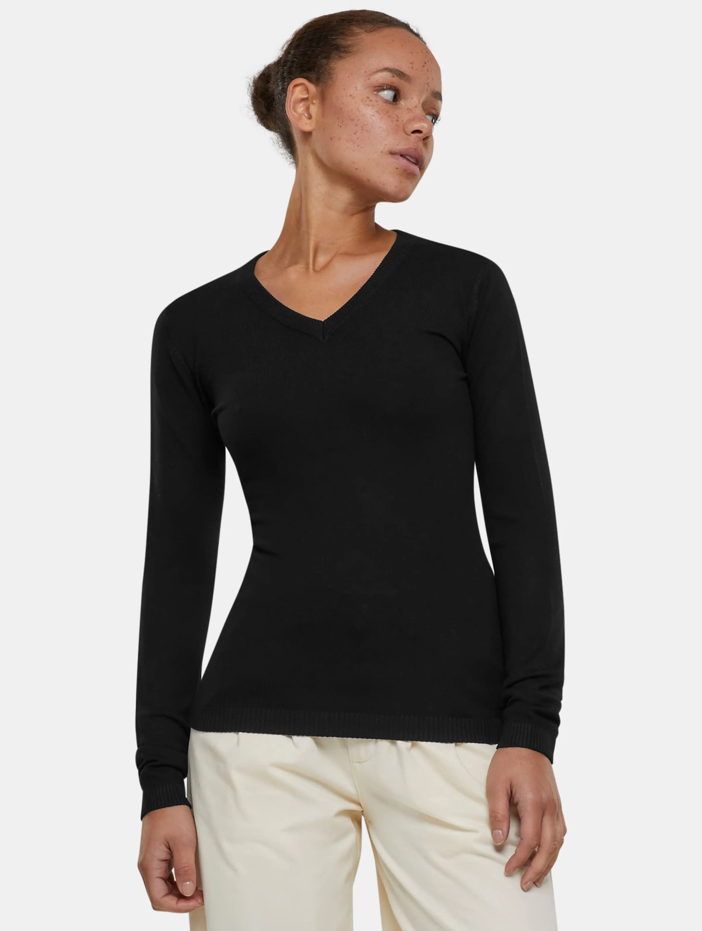 URBAN CLASSICS URBAN CLASSICS LADIES KNITTED VNECK LONGSLEEVES