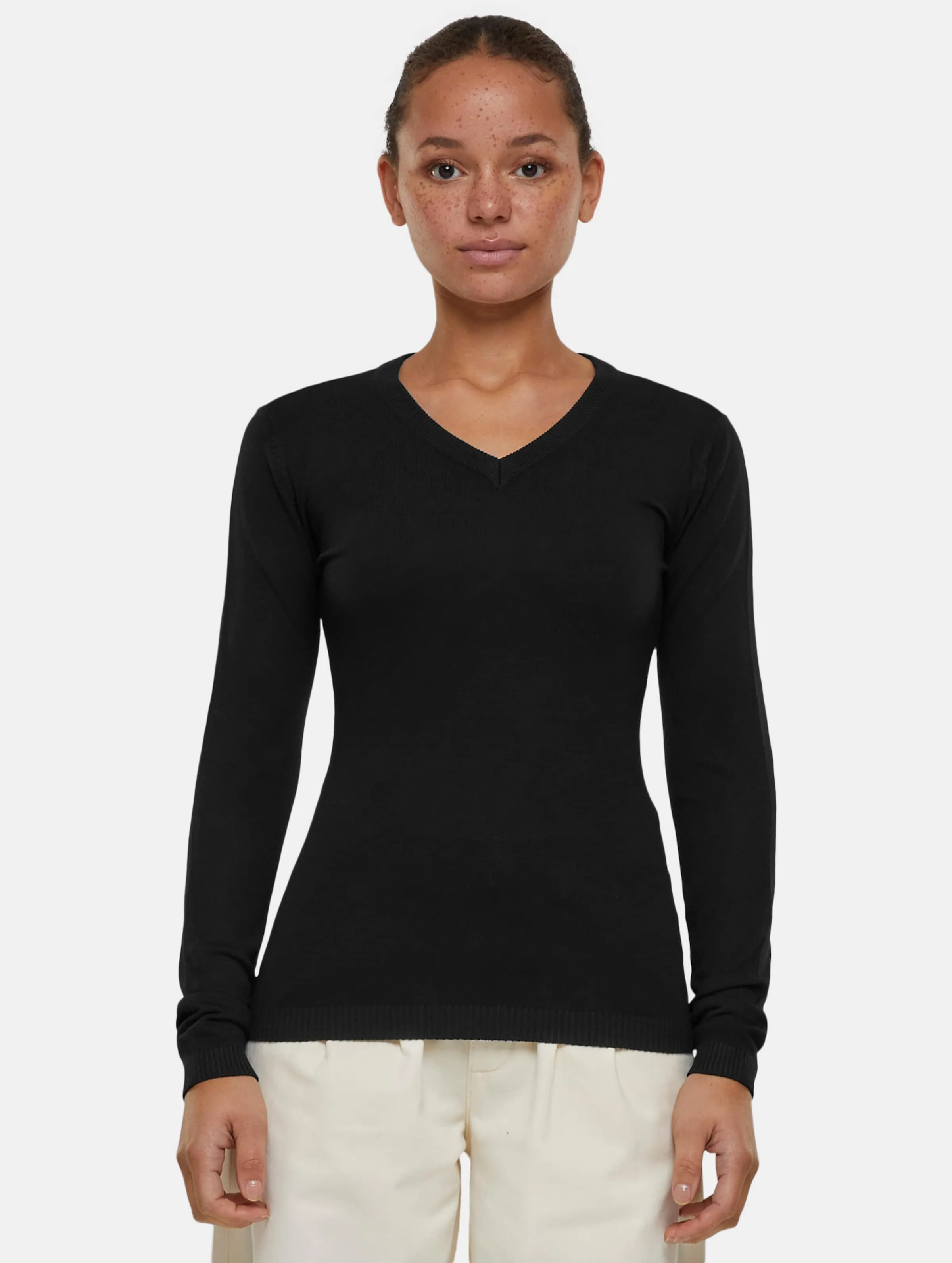 URBAN CLASSICS URBAN CLASSICS LADIES KNITTED VNECK LONGSLEEVES
