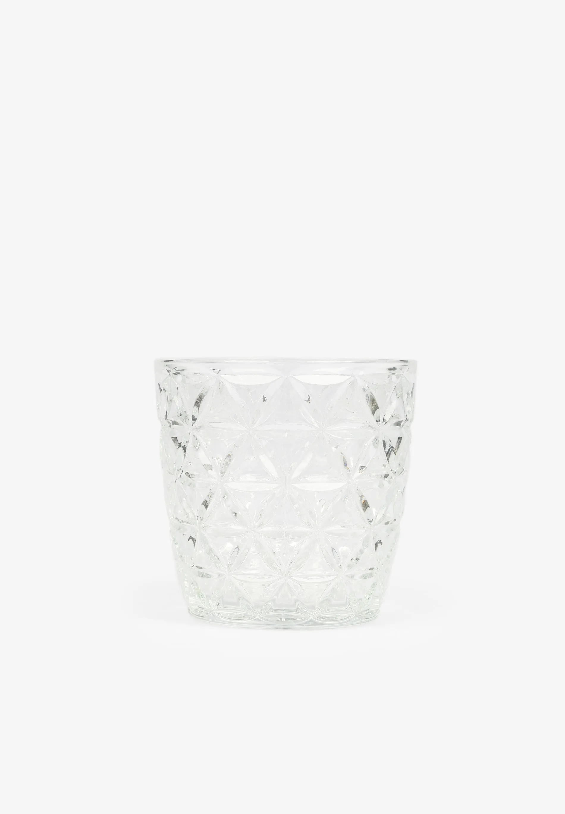 VASO VIDRIO RELIEVE TRIÁNGULOS