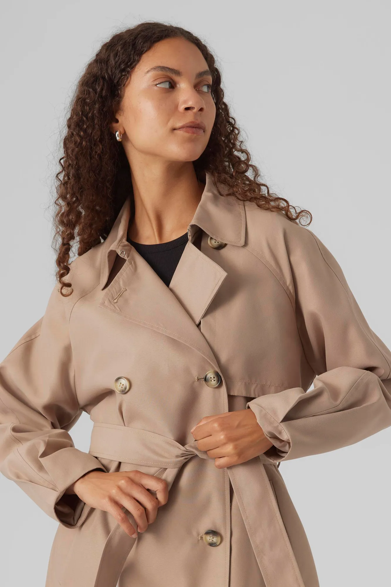 Vero Moda Gabardina larga doble botón