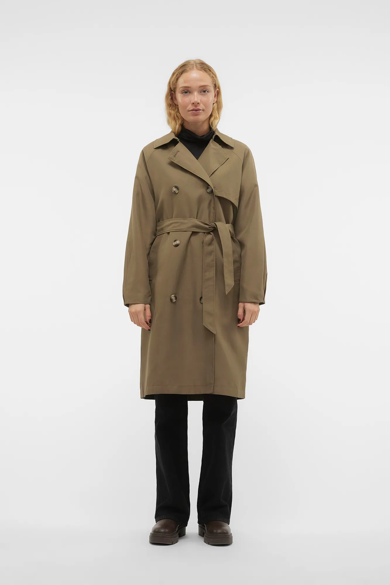 Vero Moda Gabardina larga doble botón