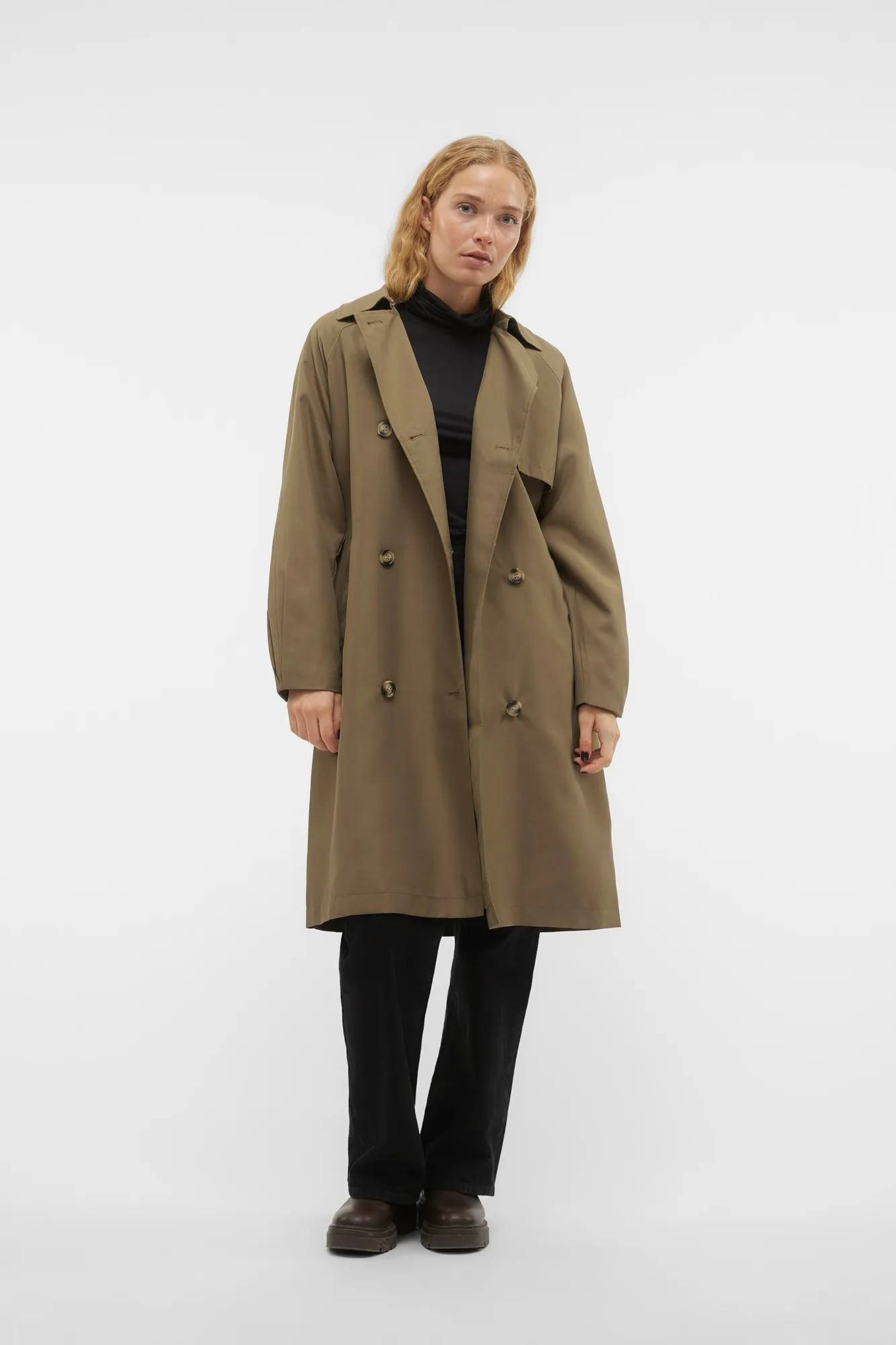 Vero Moda Gabardina larga doble botón
