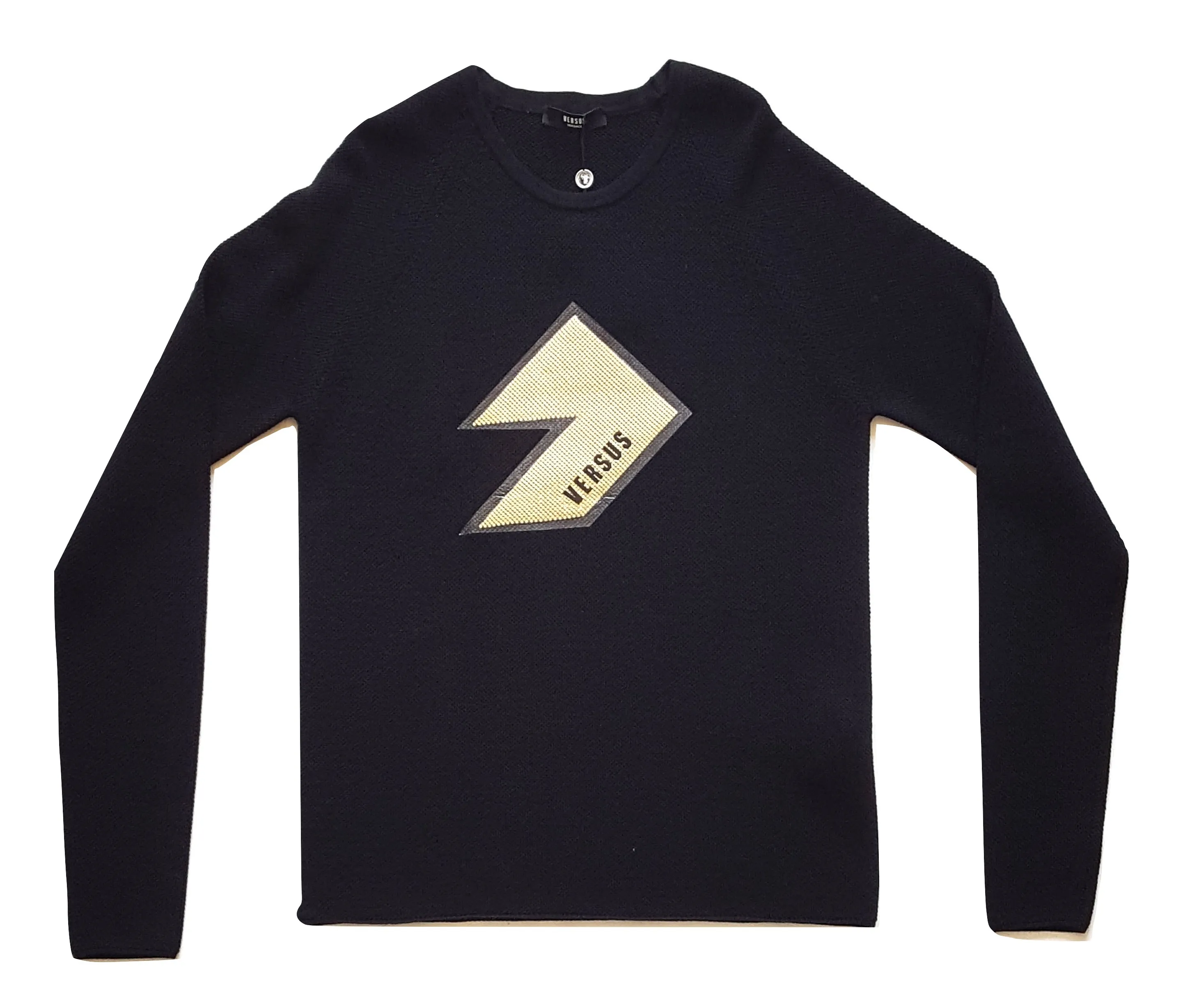 VERSACE camiseta de manga larga hombre logo de mascota BU80340B1008VRSU negro 52