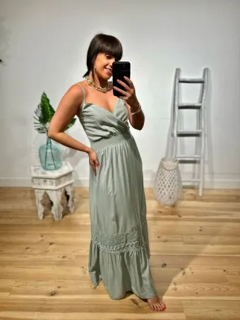 Vestido Crochet MOALA Verde Menta
