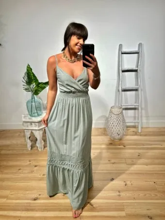 Vestido Crochet MOALA Verde Menta