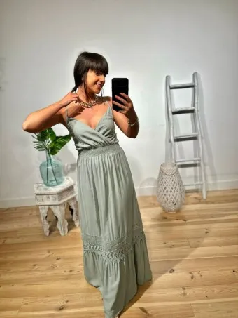 Vestido Crochet MOALA Verde Menta