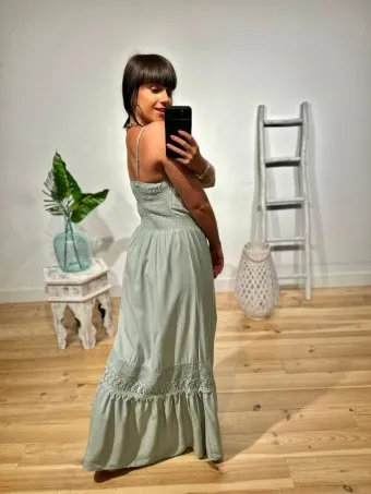 Vestido Crochet MOALA Verde Menta