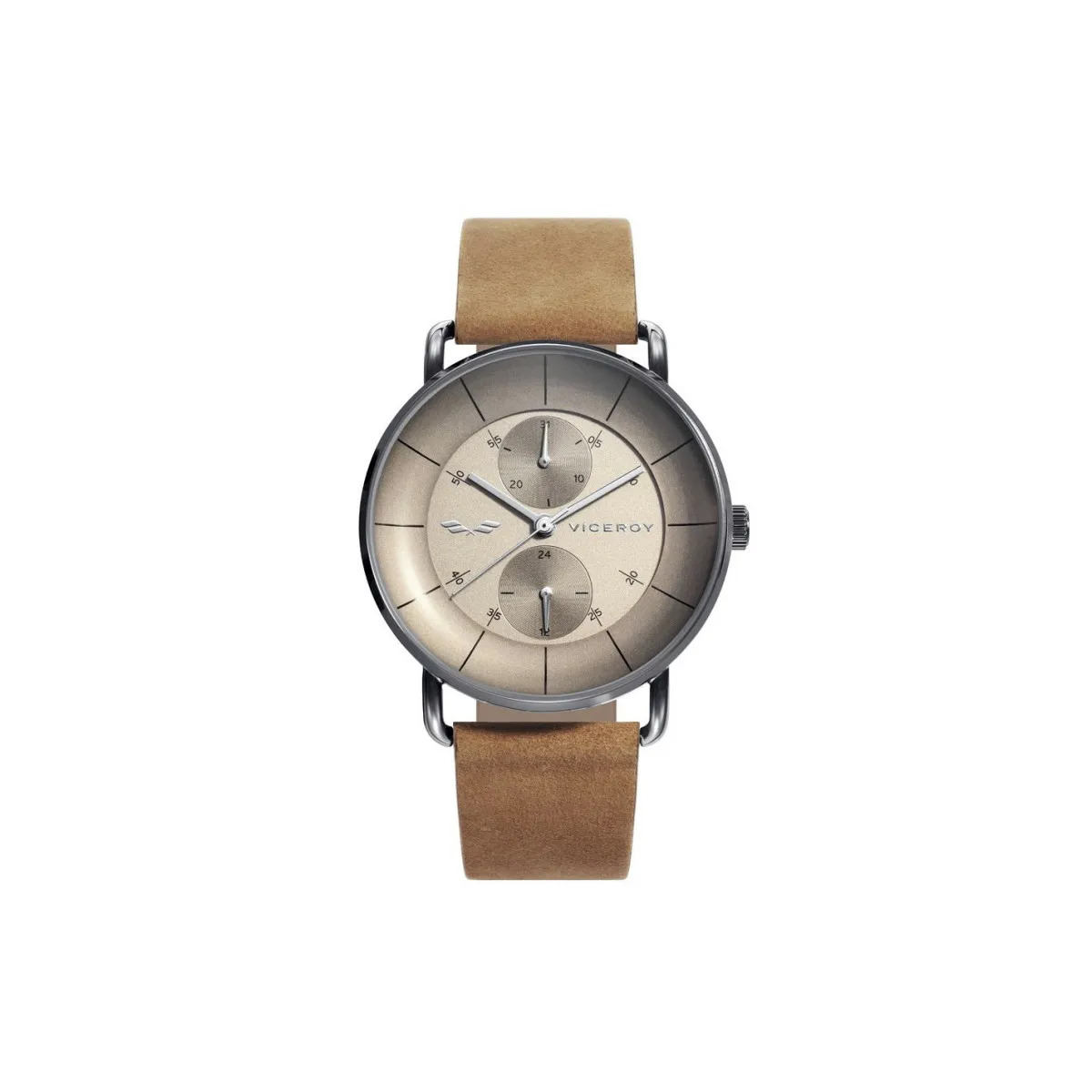 VICEROY MULTIFUNCIóN UNISEX ACERO IP GRIS CORREA CAMEL  VICEROY