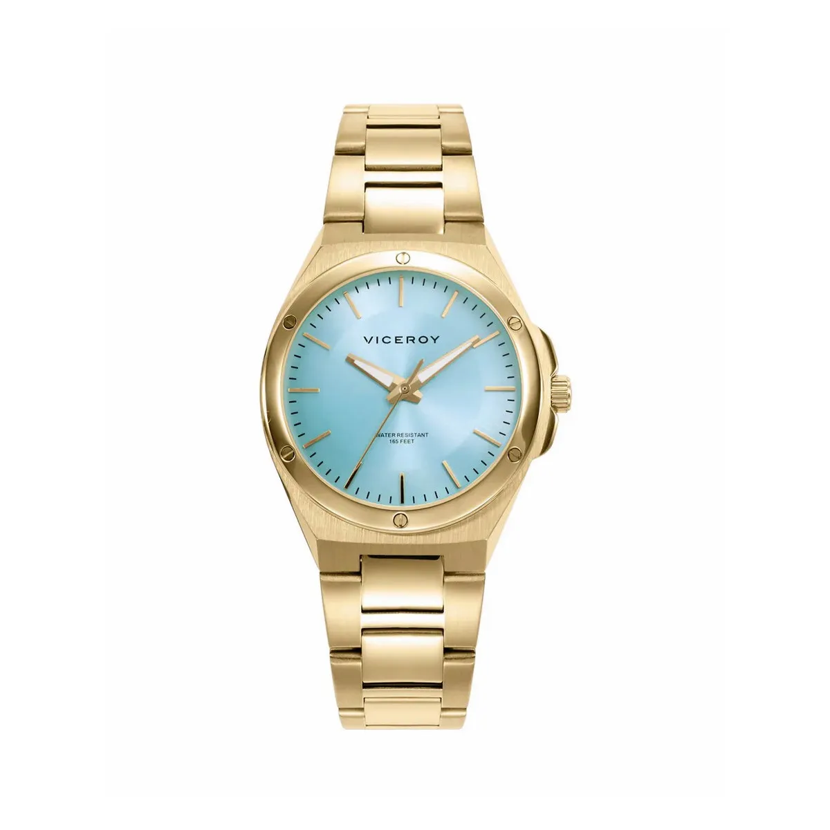 VICEROY RELOJ CAJA DE ACERO IP DORADO, 5 ATM, BRAZALETE DE ACERO IP DORADO, MOVIMIENTO CUARZO  VICEROY