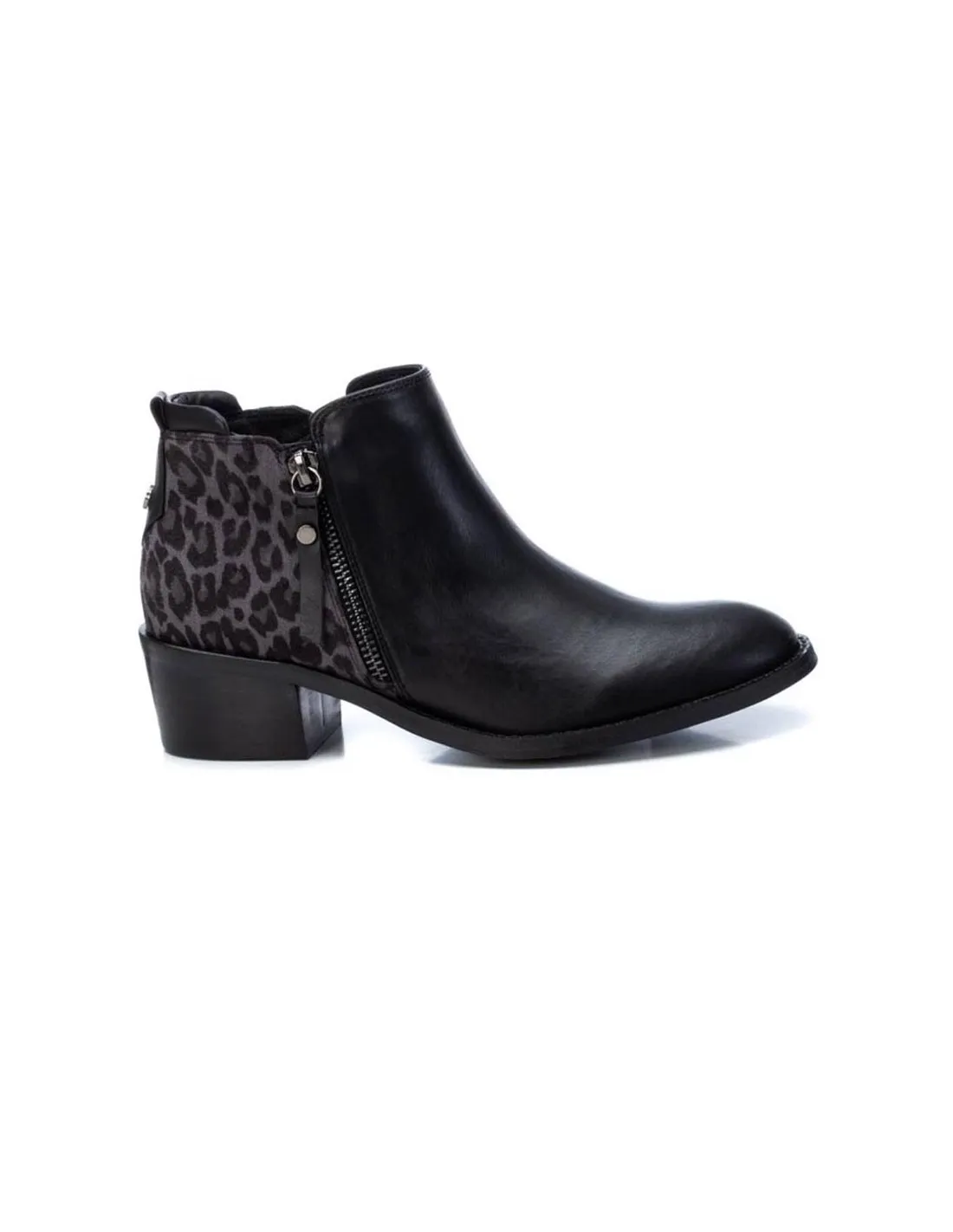 XTI 44471 BOTIN MUJER TACÓN LEOPARDO