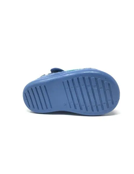 zapatilla casa rizo azul
