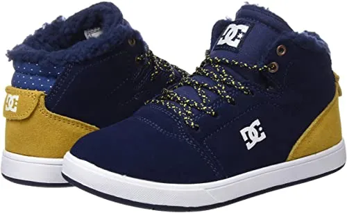Zapatillas altas cuero DC SHOES borrego interior chica CRISIS HIGHT WNT Navy/gold Ref. ADBS100116 Azul/camel topitos