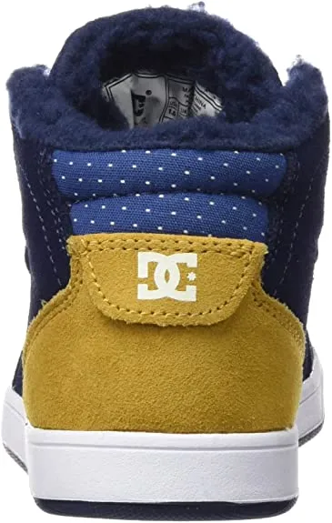Zapatillas altas cuero DC SHOES borrego interior chica CRISIS HIGHT WNT Navy/gold Ref. ADBS100116 Azul/camel topitos