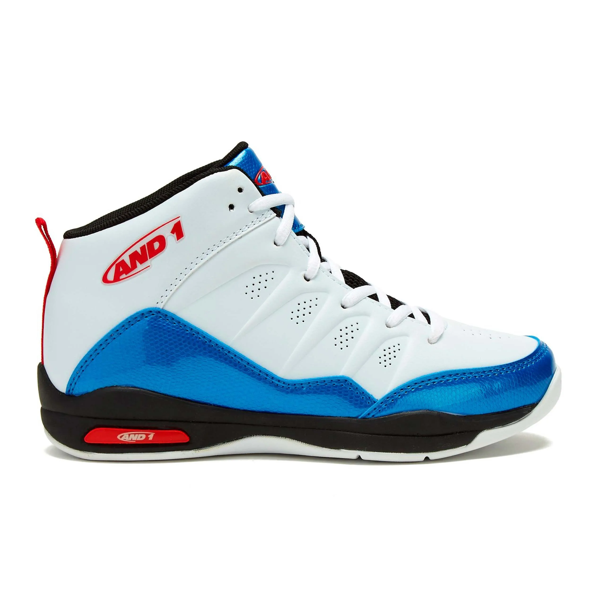 Zapatillas Básquetbol Niño AND1 Breakout Blanca/Celeste