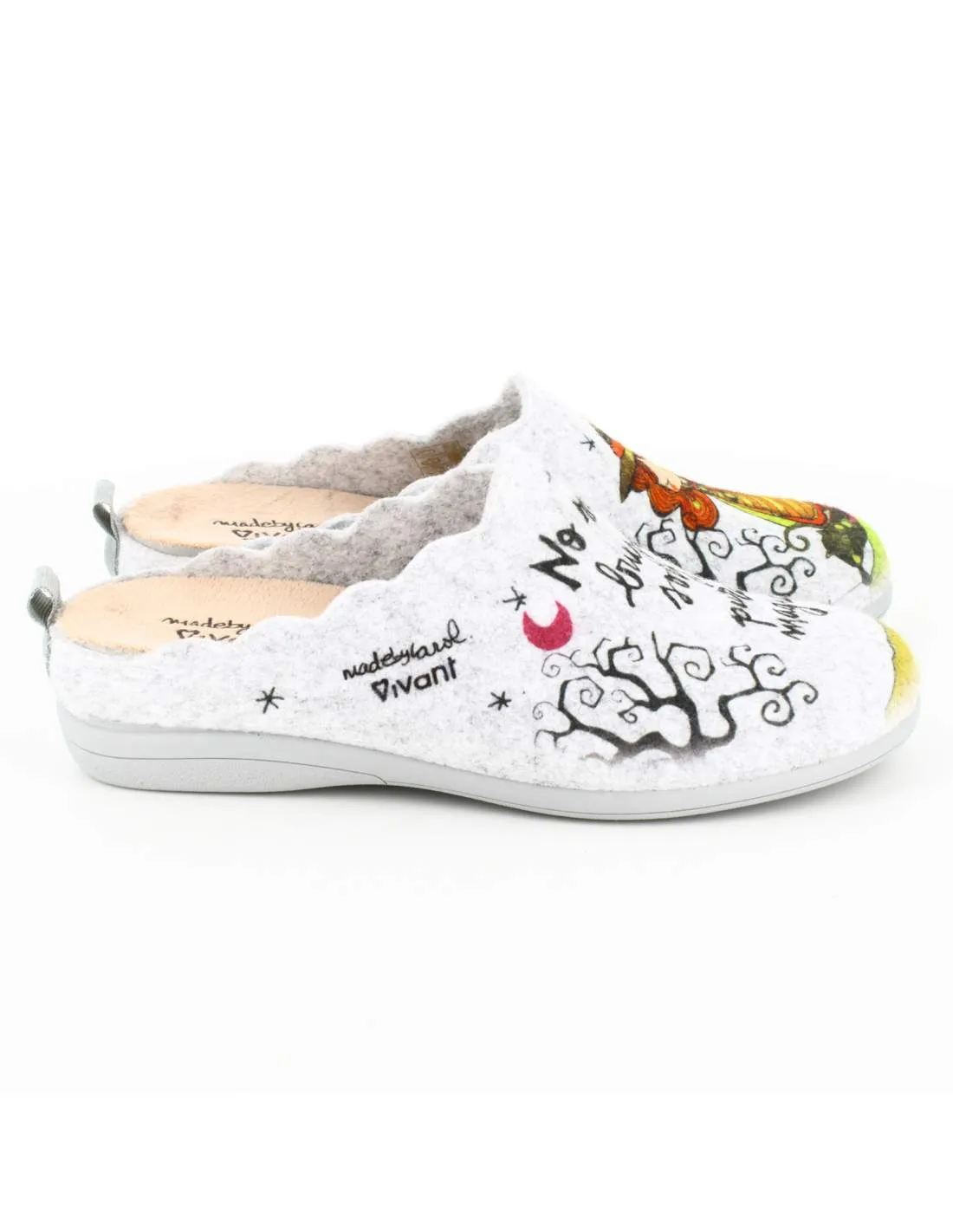 Zapatillas de Casa "No soy bruja, soy pura magia" Fieltro Gris