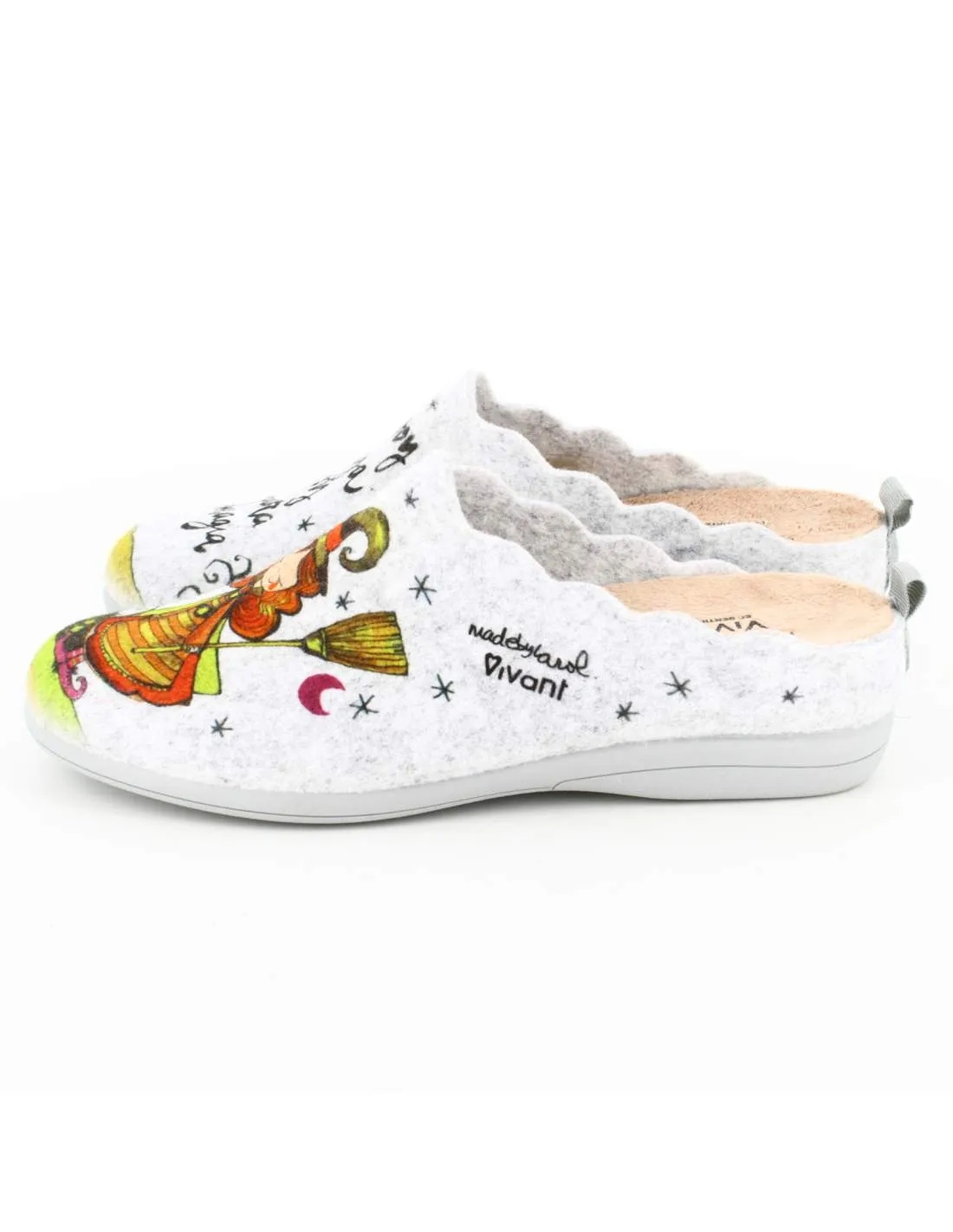 Zapatillas de Casa "No soy bruja, soy pura magia" Fieltro Gris